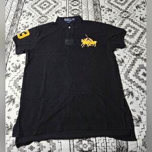 Polo Ralph Lauren Mens L Short Sleeve Shirt Vtg #3 Rugby Horses Big Logo